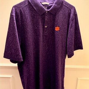 Clemson Tigers Cutter & Buck Men's Heathered Purple Polo